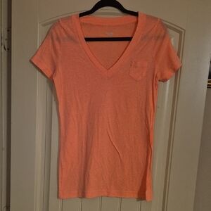 Women's V-Neck Orange Top